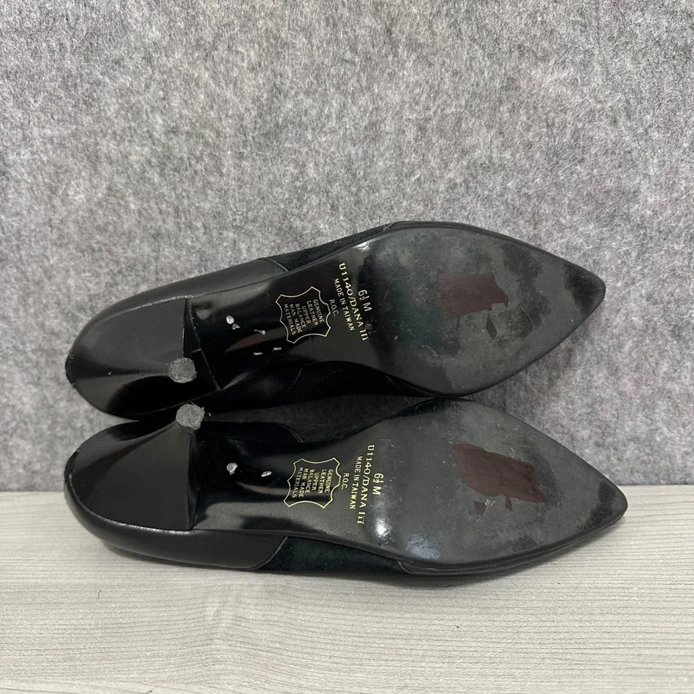 Amanda Smith Black Suede Leather Pointed Toe‎ Stiletto Heels Size 6.5